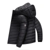 The men's down jacket is light, warm, simple and versatile. It's a new hooded winter coat. It's a light and casual men's dad outfit Item Picture